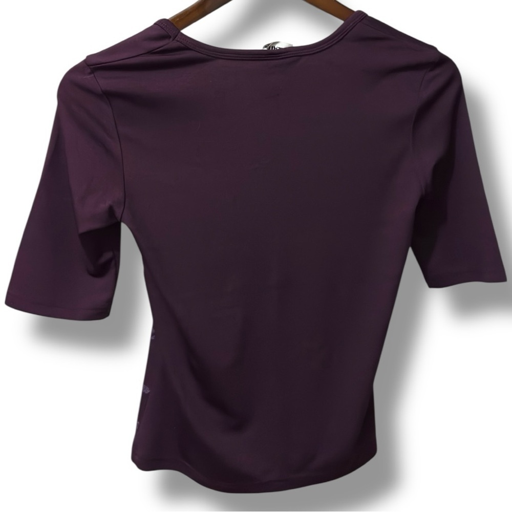 Jalate | EUC Plum Floral Scoop Neck Stretch Top (size M) - Picture 3 of 8